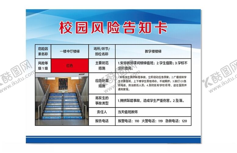 编号：60856502241433512283【酷图网】源文件下载-校园风险告知卡