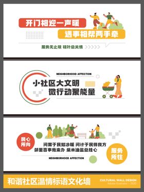 和谐社区温情标语文化墙