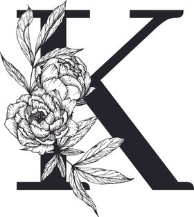 花卉装饰字母字母K