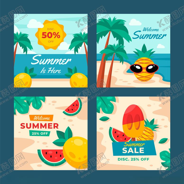 编号：14392309130710575649【酷图网】源文件下载-夏日促销插画