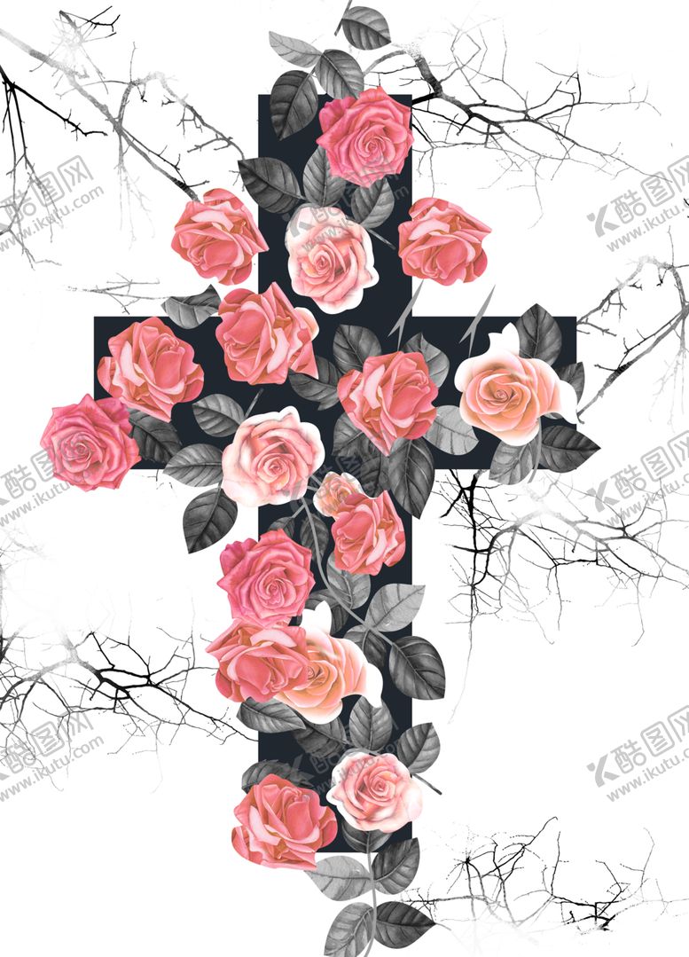 编号：59400311010700546365【酷图网】源文件下载-十字玫瑰