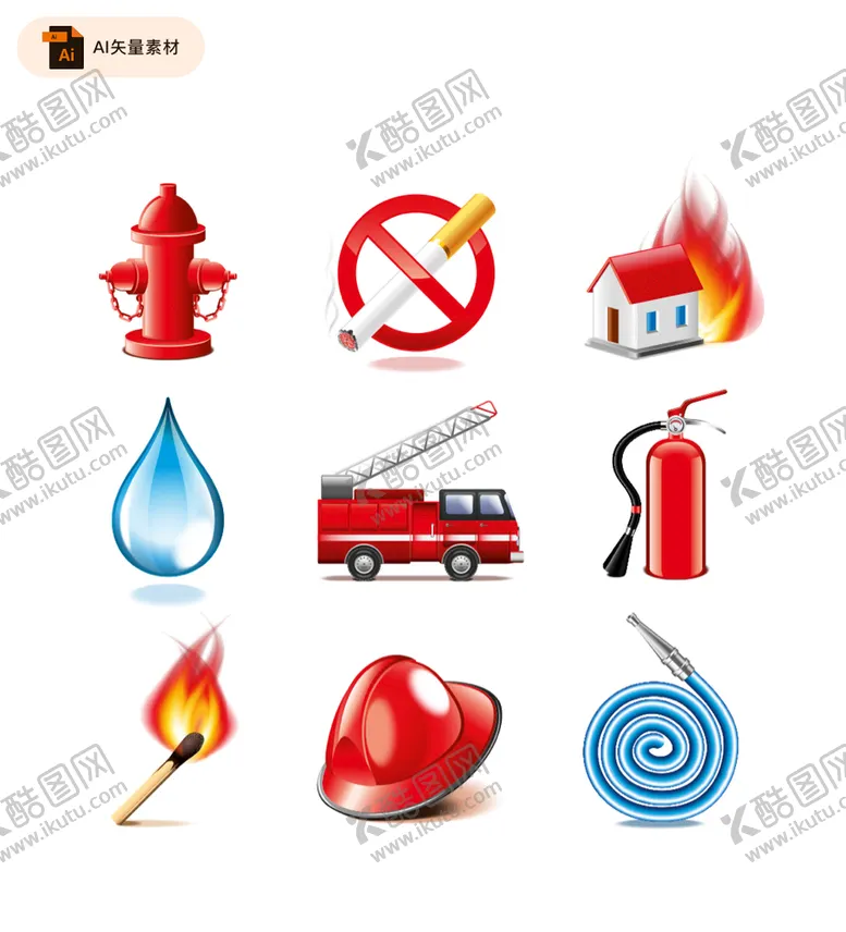 编号：74531210081618113452【酷图网】源文件下载-消防主题图标