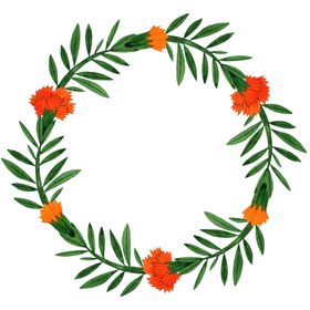 手绘花环边框