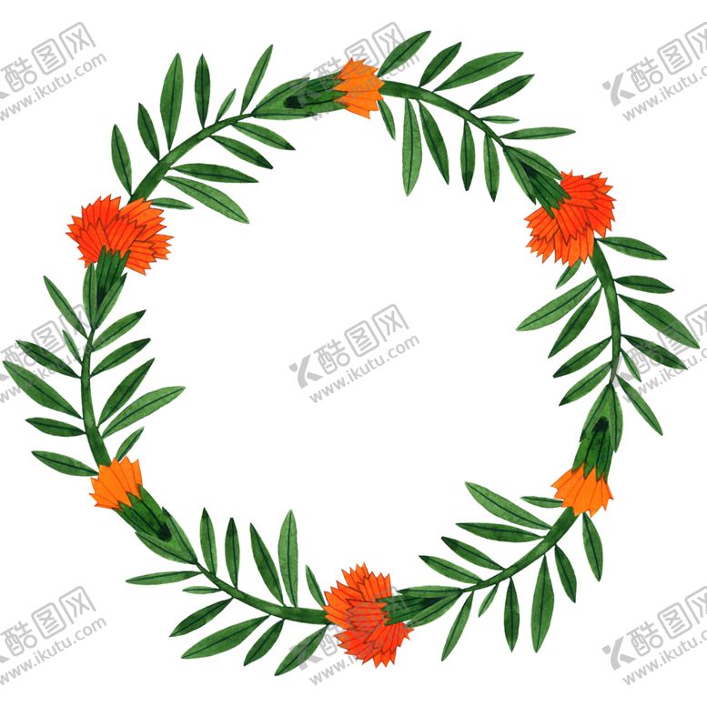 编号：67523710290020368055【酷图网】源文件下载-手绘花环边框