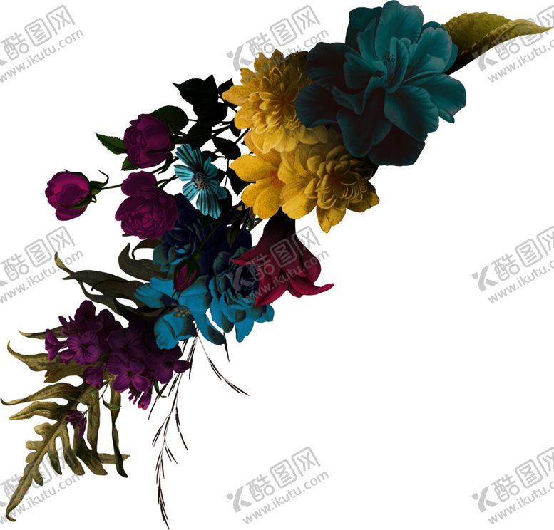 编号：22163109251026405717【酷图网】源文件下载-暗黑风植物花朵