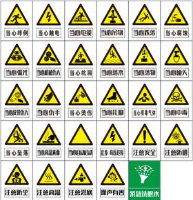 警示牌黄色施工安全