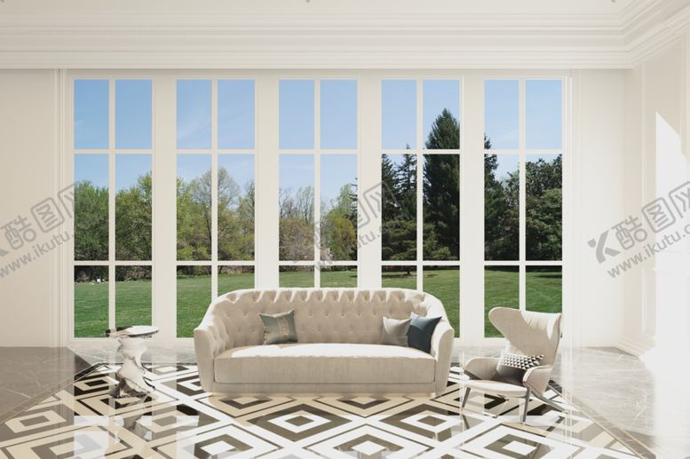 编号：56240004161238305053【酷图网】源文件下载-明亮客厅大窗美景