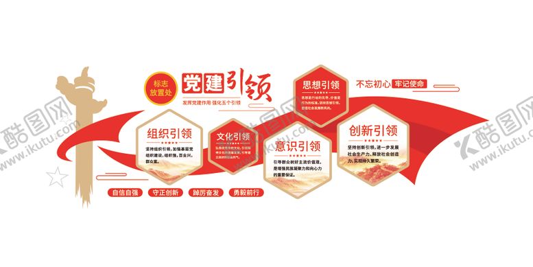 编号：68113504131729255288【酷图网】源文件下载-党建引领五个引领基层党支部党建文化墙
