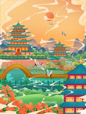 国潮海报中国风背景创意虎年文化创意