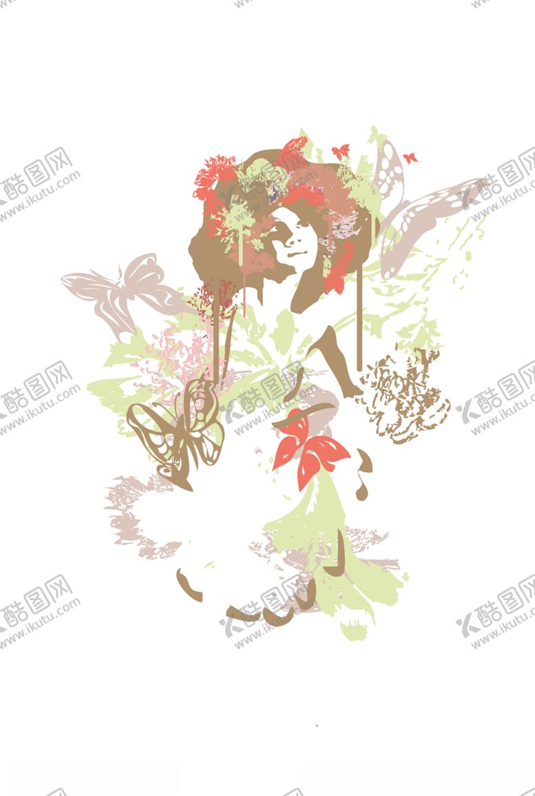 编号：40745505121525524048【酷图网】源文件下载-女装人物印花