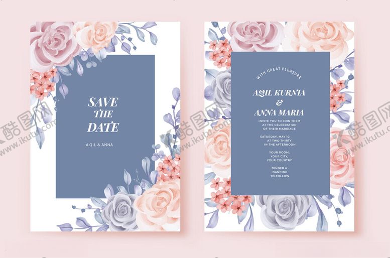 编号：36005804131658086977【酷图网】源文件下载-花卉婚礼请柬设计