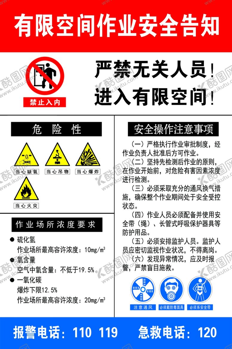 编号：14277909301702445799【酷图网】源文件下载-有限空间安全告知