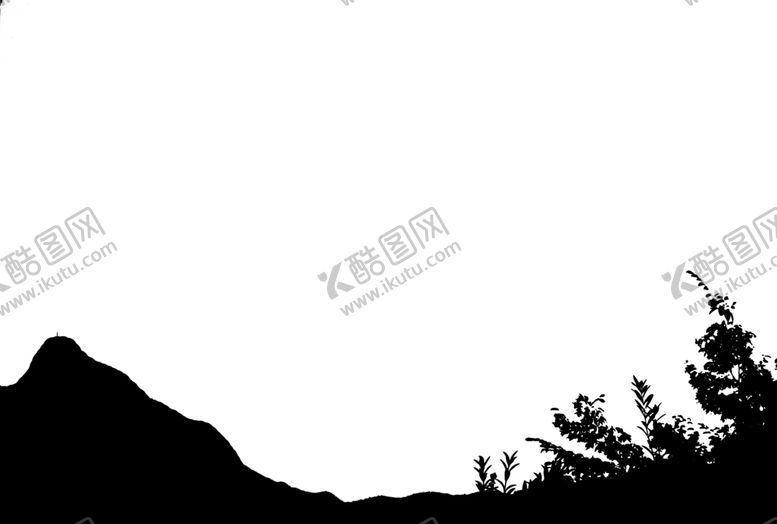 编号：23447809251926002755【酷图网】源文件下载-山坡枝叶剪影