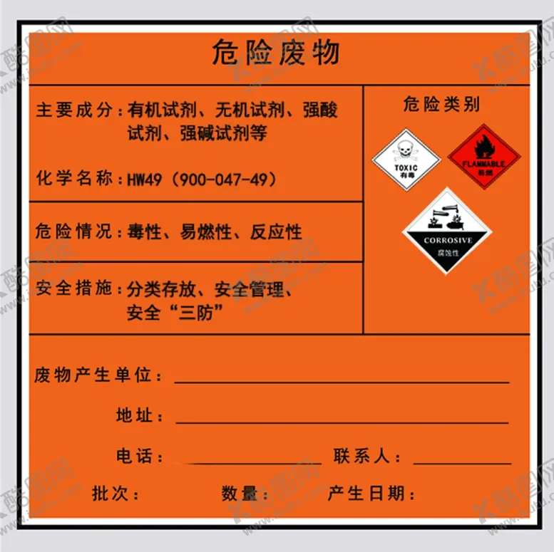编号：74619003141855435799【酷图网】源文件下载-危险废物标识