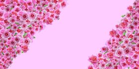 浪漫粉色婚礼背景舞台展板CMY