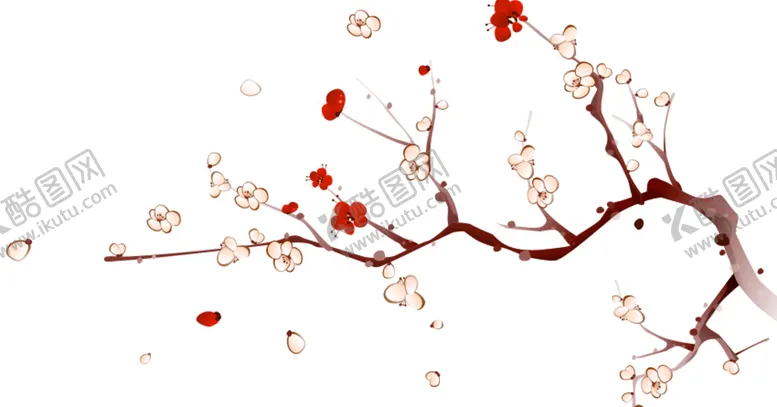编号：10632801280412214140【酷图网】源文件下载-中国风水墨花卉PNG免扣