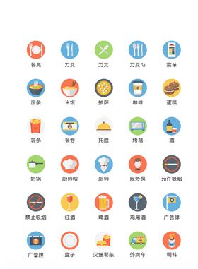 美食图标食品图标餐饮图标