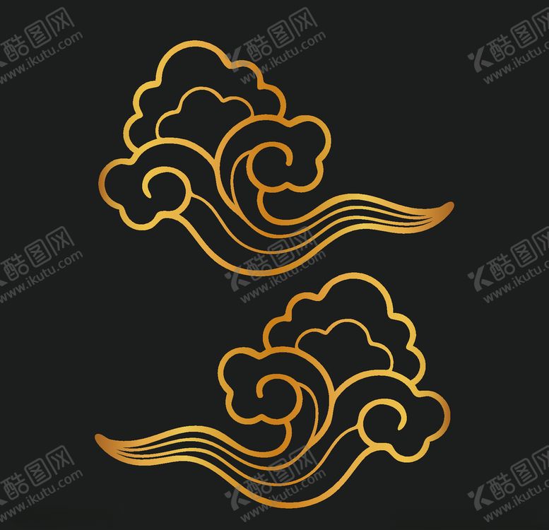 编号：41734806182306028734【酷图网】源文件下载-矢量云纹古典祥云