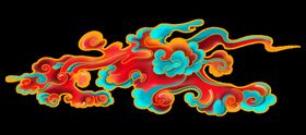 中式祥云国风插画元素国潮敦煌朵图案