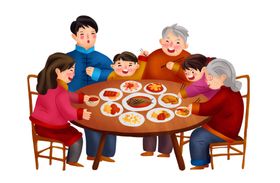 新春年夜饭家人共团圆