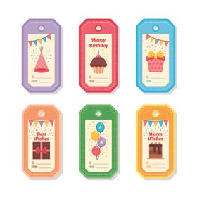 多彩可爱标签设计元素