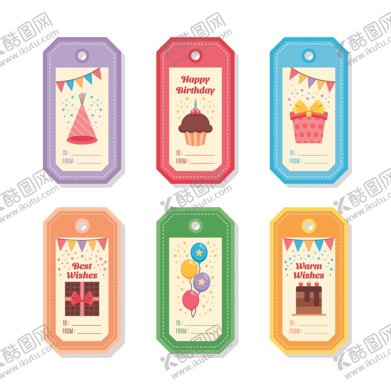 编号：77702111021812342604【酷图网】源文件下载-多彩可爱标签设计元素