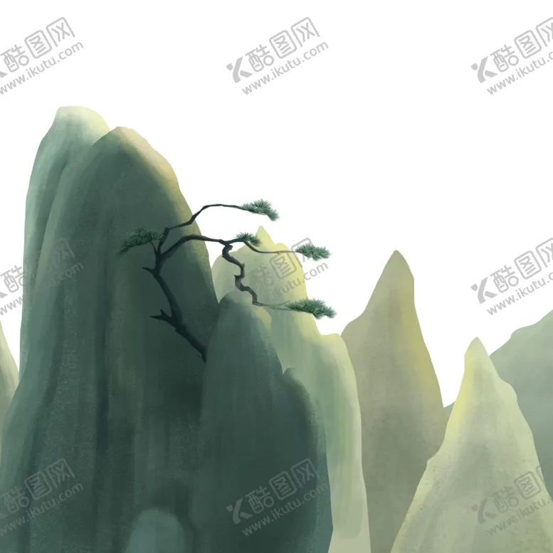 编号：34717104071548569528【酷图网】源文件下载-插画山川元素