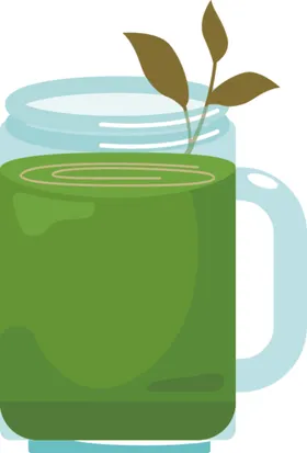 抹茶相关卡通矢量图绿色