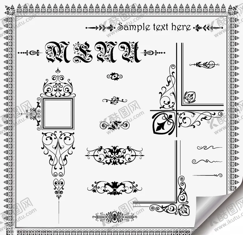 编号：26446509131740127473【酷图网】源文件下载-欧式花纹欧式边框欧式花边
