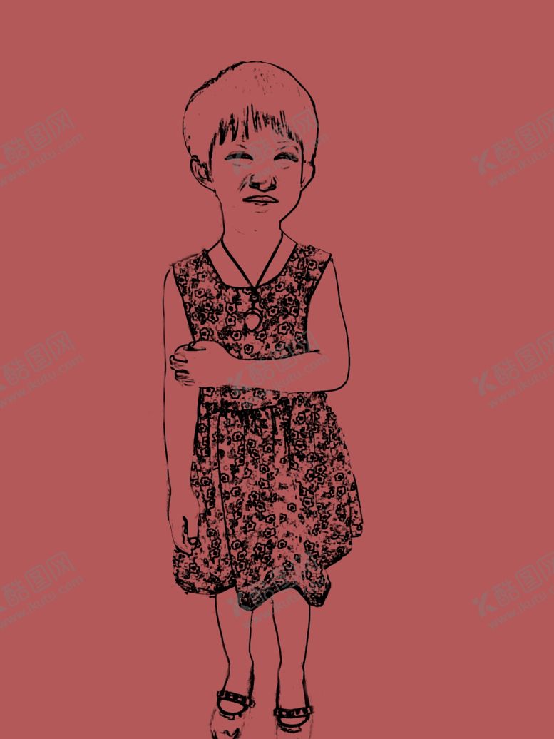 编号：83046604201306081070【酷图网】源文件下载-小孩子素描开心人物,