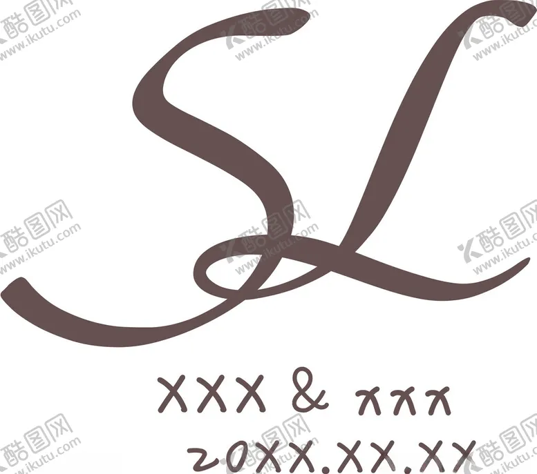 编号：62619702220148546654【酷图网】源文件下载-SLlogo婚庆首字母设计