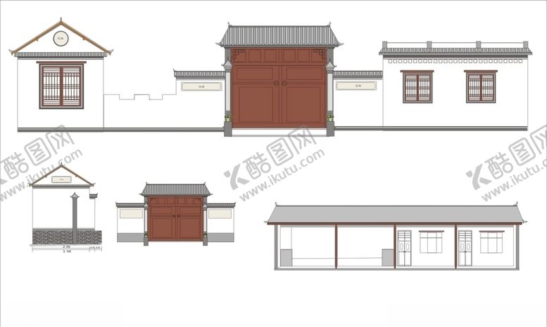 编号：20041506291314384606【酷图网】源文件下载-中式房屋立面图