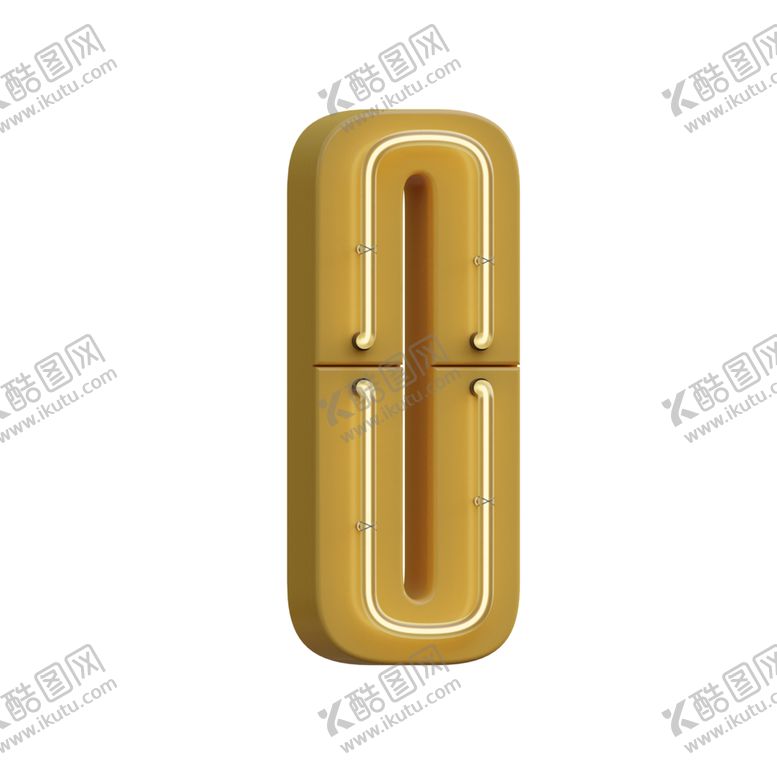 编号：92167010020956265177【酷图网】源文件下载-高清立体灯管数字元素