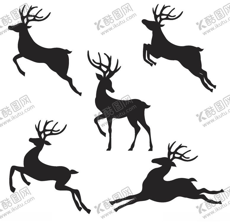 编号：81157510071233094917【酷图网】源文件下载-麋鹿剪影