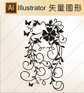 花草剪纸花草壁纸简洁手绘