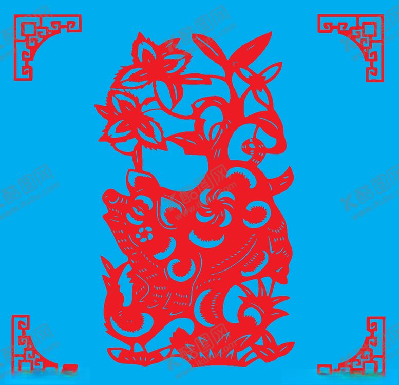 编号：77448510142131379291【酷图网】源文件下载-猪剪纸