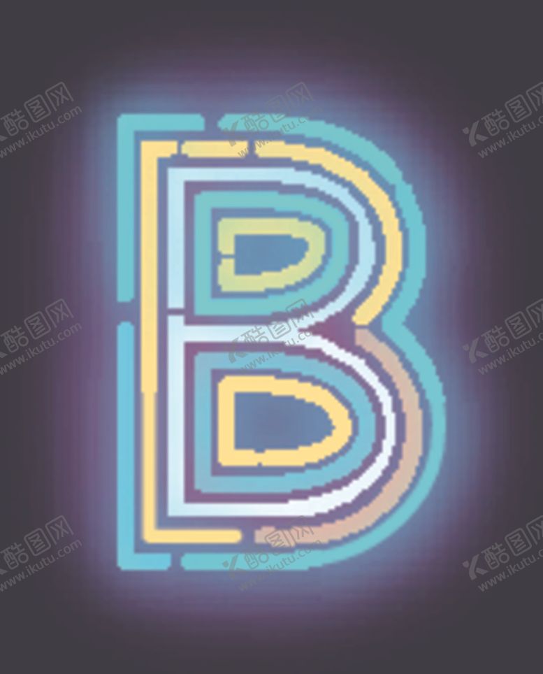 编号：68761510240519161595【酷图网】源文件下载-霓虹灯字母B