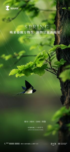 春分雨水谷雨惊蛰节气海报