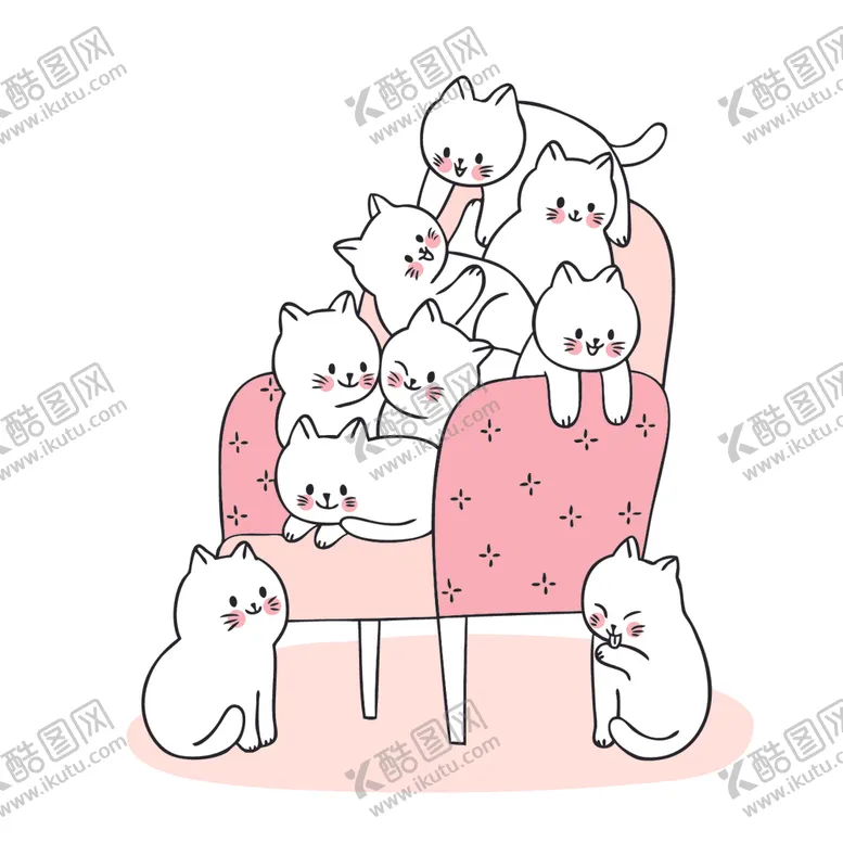 编号：95521407022359268720【酷图网】源文件下载-呆萌可爱小猫咪插画