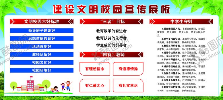 编号：39659012200124456168【酷图网】源文件下载-校园展板