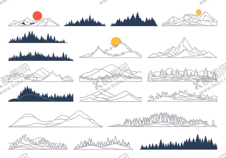 编号：11116301042141562145【酷图网】源文件下载-山脉图案