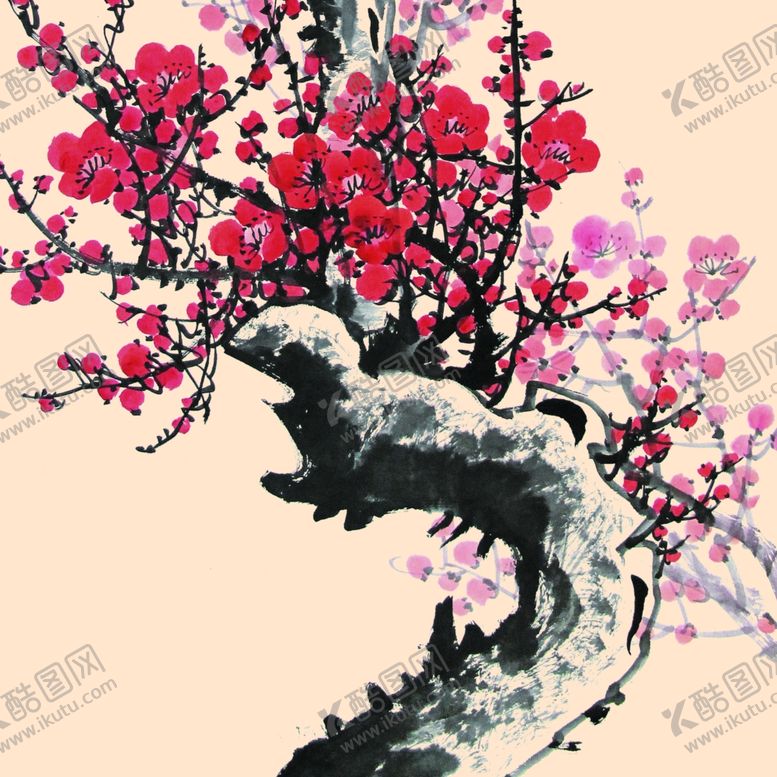 编号：58674607071013258009【酷图网】源文件下载-新中式水墨梅花圆形装饰画