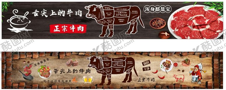 编号：93172101190944545591【酷图网】源文件下载-舌尖 牛肉 牛部位 复古