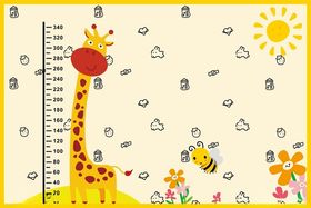 长颈鹿身高测量卡通墙贴