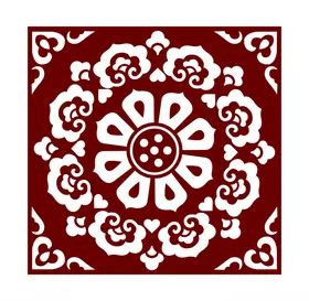 边框矢量花精致花纹窗花复古