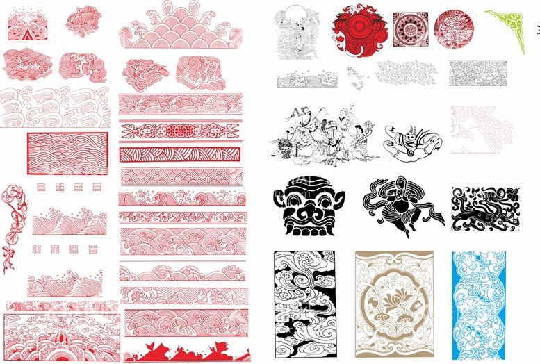 编号：79743511182251009578【酷图网】源文件下载-中式矢量花边素材
