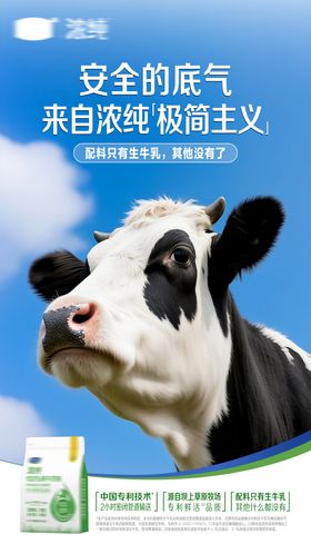 奶粉纯牛奶奶牛极简海报
