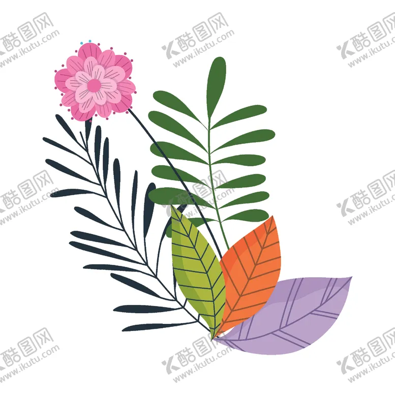 编号：73468606261031009992【酷图网】源文件下载-手绘花草矢量