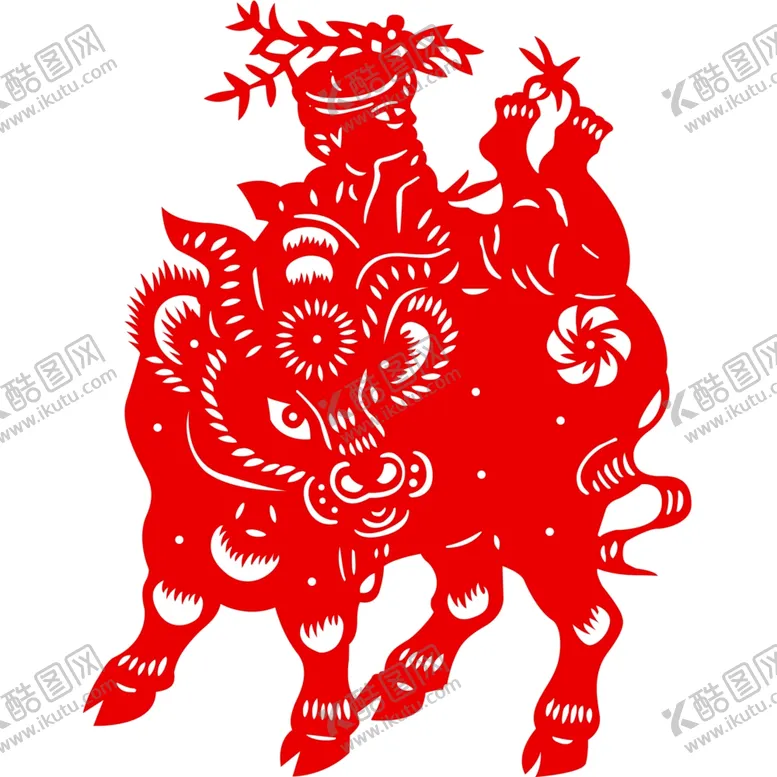 编号：77293005010511126603【酷图网】源文件下载-生肖牛剪纸