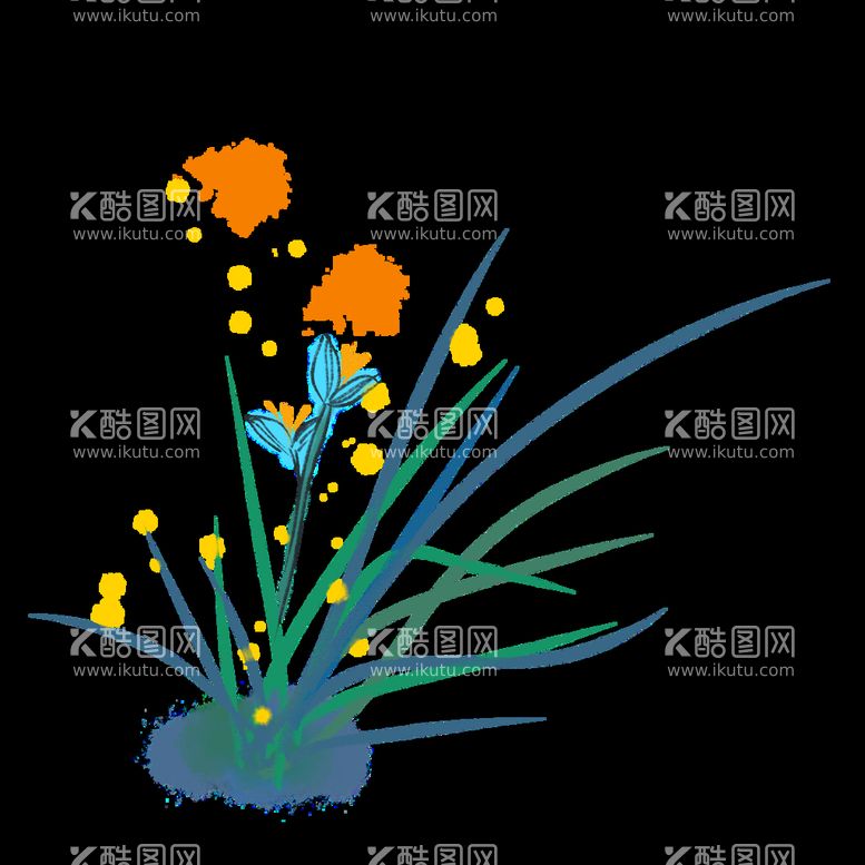 编号：37034311201806182059【酷图网】源文件下载-水墨兰花PNG  